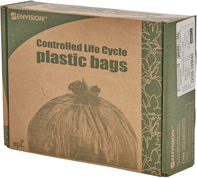 Stout by Envision 30 Gallon 30 x 36 Controlled Life-Cycle Plastic Trash Bags 60 Bags Per Case Brown Made in America (G3036B80)
