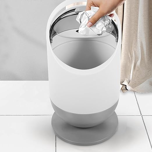BESPORTBLE Mini Desktop Trash Can with Lid Small Countertop Garbage Bin for Office and Living Compact Waste Basket with Odor-Controlling Cover Stylish Tiny Tabletop Container for Small Item