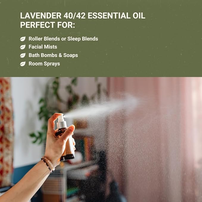 Lavender 40/42 Essential Oil Direct from France - Essential Oil for Candle Making and Soaps - Pure Lavender 40/42 Oil for Aromatherapy Skincare Haircare Perfumes (8oz)
