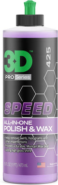 3D Speed All-In-One Polish &amp Wax – Scratch &amp Swirl Remover Clear Coat Safe Paint Sealant – High Gloss Finish Easy Application – 16oz – Made in USA