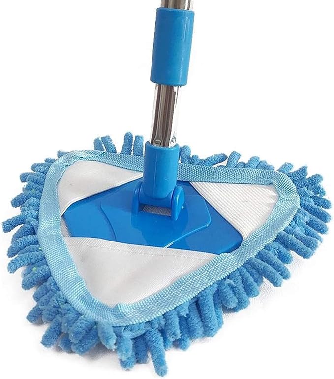 Wet and Dry mop 180 Degree Rotatable Adjustable Triangle Cleaning Blue MopHousehold Bathroom Kitchen Ceiling Tile (Mop)