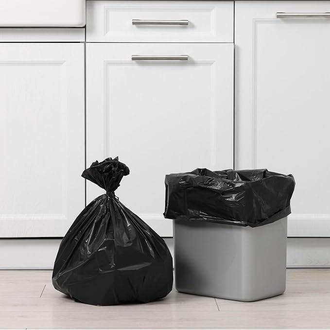 2-4 Gallon Small Black Trash Bags (440 Bags) Bathroom Garbage Bags Plastic Wastebasket Can Liners 2 Gallon 3 Gallon 4 Gallon Trash Bag for Home and Office Bins(440 Count)