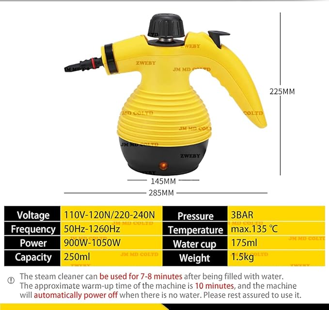Steam Cleaner Multipurpose Handheld Pressurized Steam Cleaner Portable 360cleaning for Kitchen Bathroom Windows Auto Floors