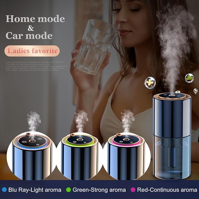 Smart Car Air Freshener150ML Natural Fragrance Car Scents Air Freshener with Star Projector300 Days Long Lasting Car Essential Oil Diffuser Automatic On/OffAroma Diffuser for Men Women