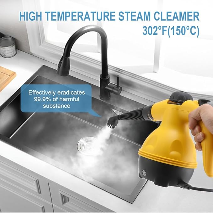 Handheld Steam Cleaner Multipurpose Portable Pressurized Steam Cleaner for Couch Clothes Mattress Car Seats Kitchen US Plug