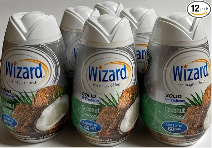 Wizard The Magic of Fresh gel Air Freshener solid air freshener 7.8 oz Coconut colada (Pack of 12)