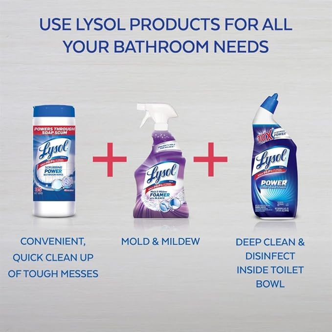 Lysol Mildew Remover Spray with Bleach 32 Ounce (Pack of 12)
