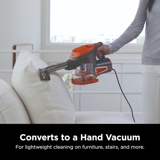 Shark Rocket Ultra-Light Corded Bagless Vacuum for Carpet and Hard Floor Cleaning with Swivel Steering (HV301) Gray/Orange