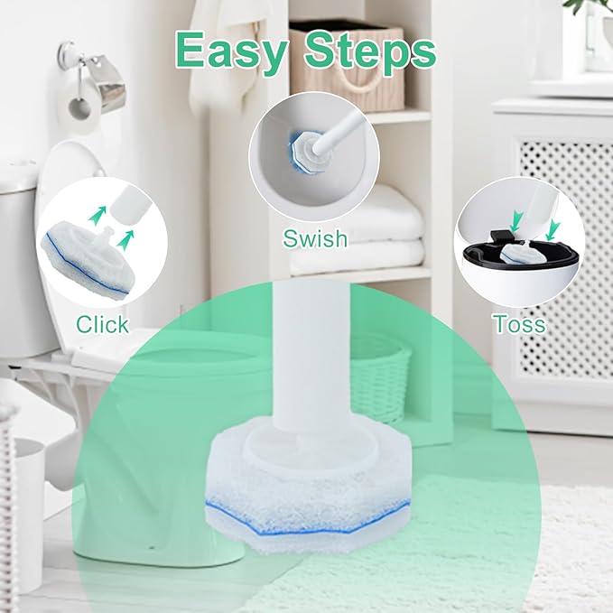 50pcs Disposable Toilet Wand Refills for CloroxReplacement Brush Heads Compatible with Most Toilet Wand Refill SystemUpgrade Fiber Cleaner Heads for Closestool Cleaning（not Included Brush Rod）