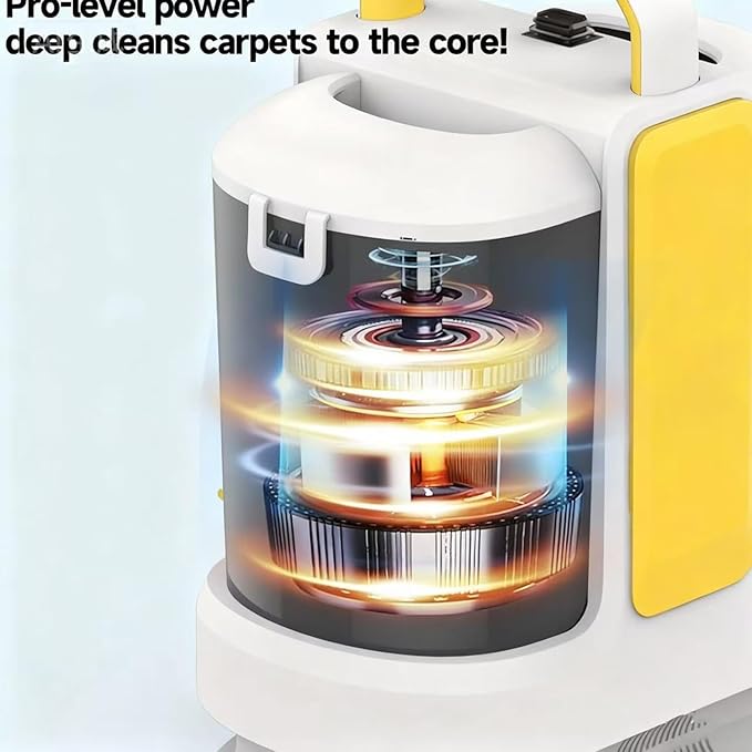 Portable Carpet + Upholstery Spot Cleaner MachinePowerful Suction Carpet Shampooer for Pet Stains Furniture SofaYellow