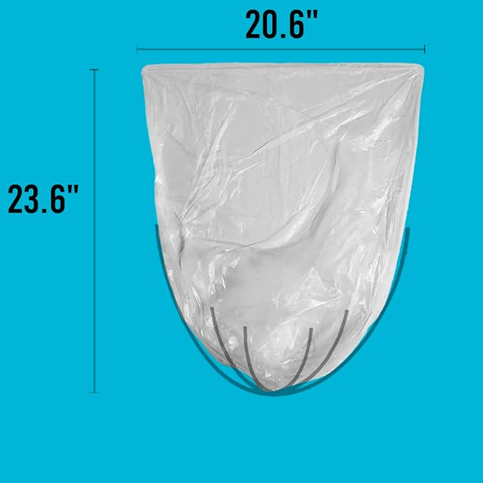 4-6 Gallon Trash Bags 300 Count Bulk Clear Plastic Recycling Bags Multi-purpose Garbage Bags for Business Home Bathroom Kitchen Commercial and Industrial