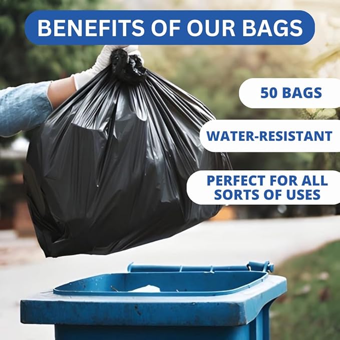 ASSUREPAK Black LDPE Coreless Trash Bags - 38x58 - 50 Bags - 2.0 mil - Black - 2M38ET58BLKLDTL - AssurePak