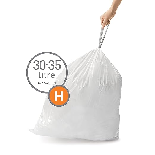 Plasticplace Custom Fit Trash Bags Simplehuman Code H Compatible Tinted Blue Drawstring Garbage Liners 8-9 Gallon 30-35 Liter 18.5 x 28 &amp simplehuman Code H Custom Fit Drawstring Trash Bags