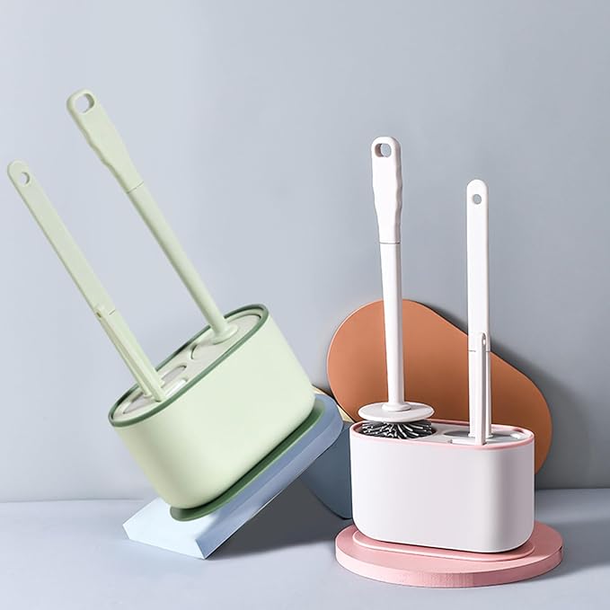 Plastic Toilet Brush Set Strawberry Green Bathroom Accessories Includes 2 Toilet Brushes &amp Holder