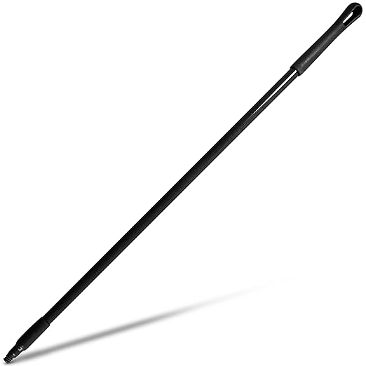 SPARTA 41225EC03 Fiberglass Broom Handle Mop Handle Replacement Handle With Acme Threaded Tip For Commercial Cleaning 48 Inches Black (Pack of 12)