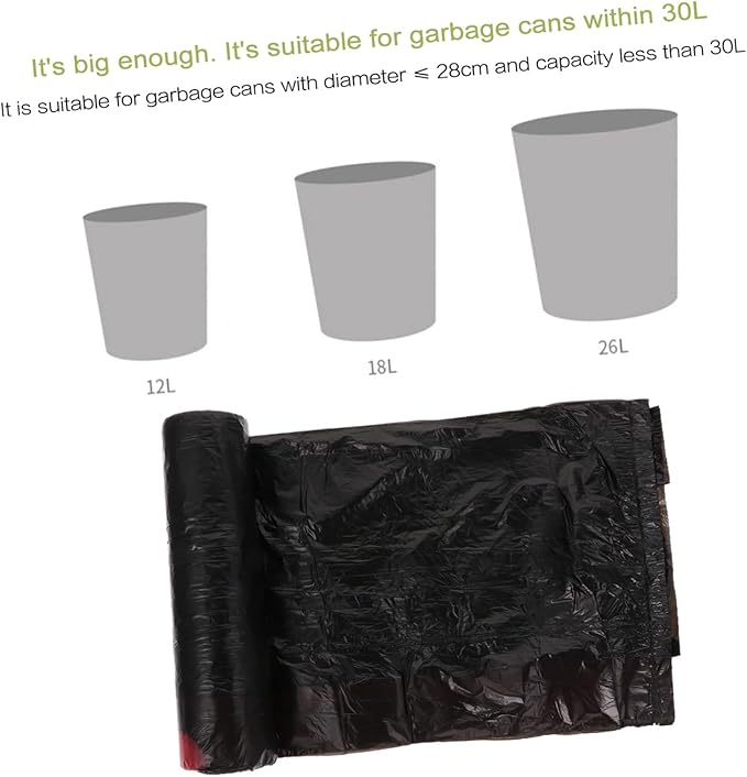 10 Packs Disposable Trash Bags Heavy Duty Drawstring Garbage Bags for Kitchen Bathroom Large Capacity Leak Resistant Waste Organizer