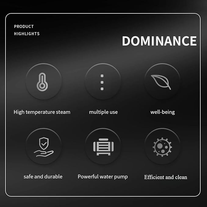 Handheld Steam Cleaner Multipurpose 1050W Motor 9 Accessories 3.0BAR High-Pressure Steam 135°C Fast Steam 0.4L Tank 8-10 Mins Runtime – for Kitchen Bathroom Car Furniture (ashen)