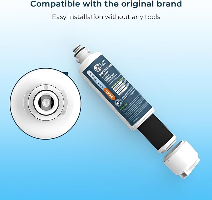 Crystala Filters Replacement for Bosch Ultra Clarity Pro Water Filter Compatible with BORPLFTR50 12033030 11025825 12028325 BORPLFTR55 WFC100MF WFS200MF (1 Pack)
