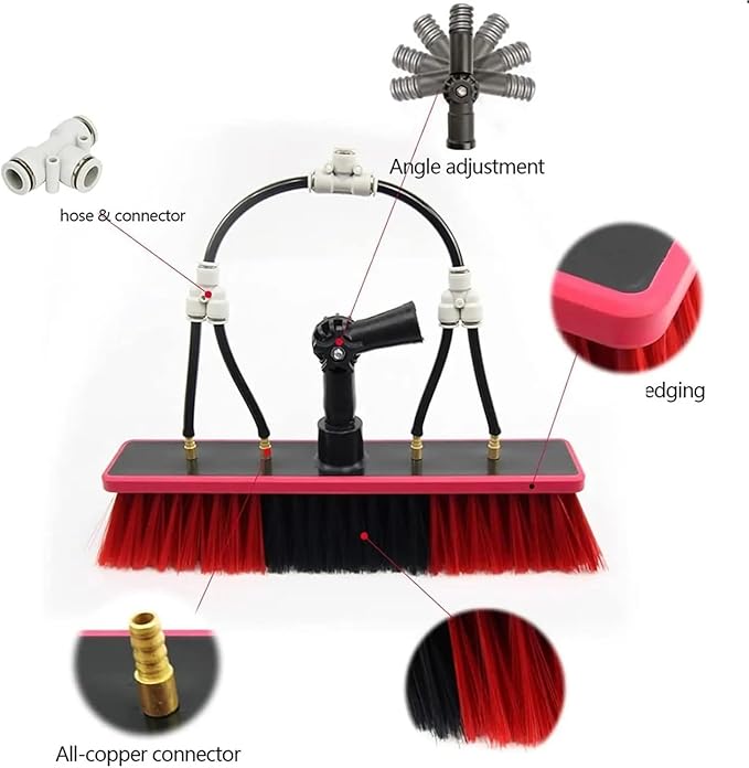 Solar Panel Cleaning Brush Multifunctional Telescopic Window Washer For Cleaning Windows With PoleWater Fed Pole