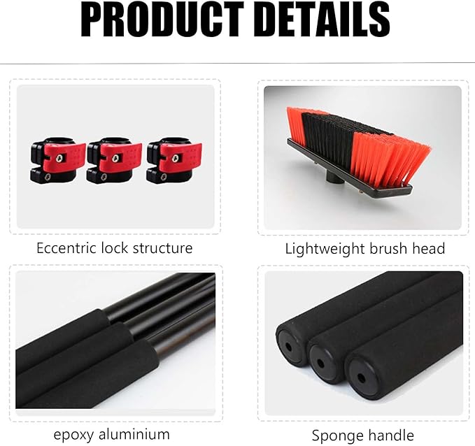 12FT-36FT Window Cleaning Pole Water fed Telescopic Brush extendable Cleaner Greenhouse roofCleaning photovoltaic and Solar PanelsCleaning at high Altitude is Safe and Fast.3.6m/12FT