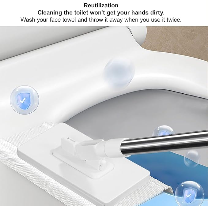 Mini Foldable Desktop MopOne-Button Disassembly for Narrow Gap CleaningDry &amp Wet Use Wall &amp FloorNo Wash Design for Kitchen Bathroom &amp More(1pc+8*Cloth)