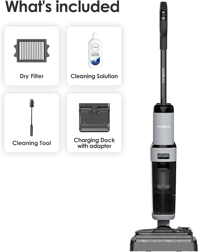 Tineco Floor ONE i5 Stretch Wet Dry Vacuum Cleaner Vacuum &amp Mop in One Step 20kpa Powerful Suction 180° Lay-Flat Design Anti-Tangle Design Dual-Sided Edge Cleaning Up to 30* Minutes Runtime