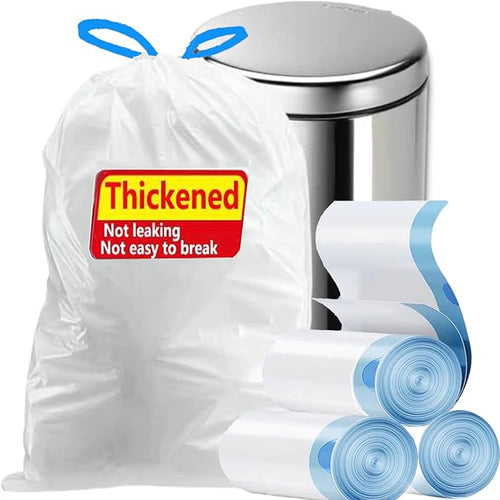 15 Gallon white drawstring trash bags No tear open large floral scent garbage bagUltra thickened plastic for tall kitchenOfficeLiving room Commercial Use 26x30 inches