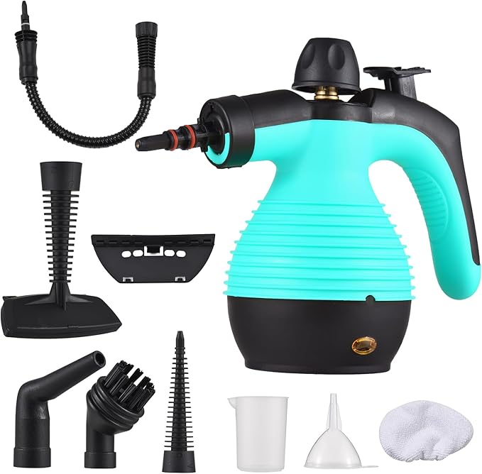 Portable Handheld Steam Cleaner 1050W Multifunctional High Temperature Pressurized Steam Cleaning Machine with 9PCS Accessory for Kitchen Sofa Bathroom Car Window