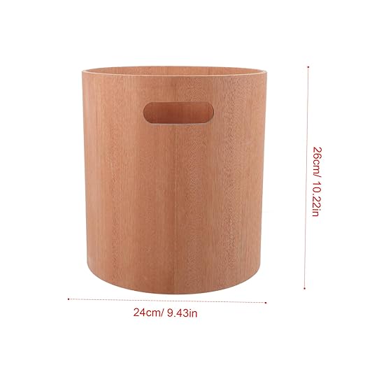 PRETYZOOM Wooden Trash Can Portable Garbage Bin for Home Office Japanese Minimalist Design Stylish Desk Wastebasket Removable Easy to Room Bedroom and More