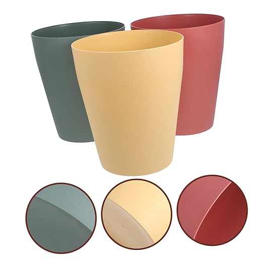 Cabilock Lidless Round Plastic Trash Can Large Capacity Home Office Bedroom Waste Basket