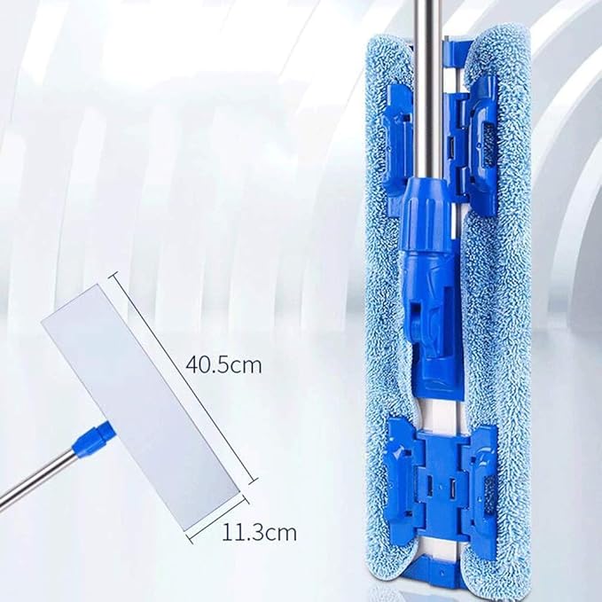 MopMicrofiber Hardwood Floor Mop - Stainless Steel Handle with Extension and Reusable Pads for Wet or Dry Cleaning