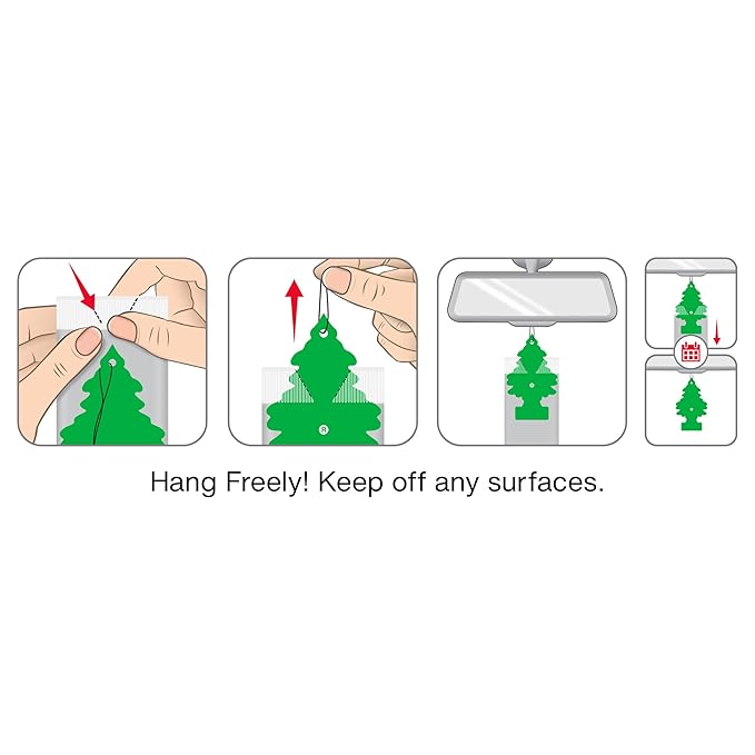 LITTLE TREES Car Air Freshener | Hanging Tree Provides Long Lasting Scent for Auto and Home | Green Apple 24 Air Fresheners