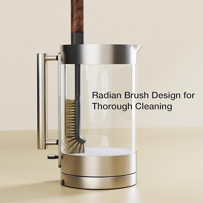 Cleaning Brush Diveotree Hard Bristle Brush for Deep Cleaning Grout Sink Cup Teapot Bottle Blender Multi-Purpose Brush wih Long Handle for Kitchen (Brown)