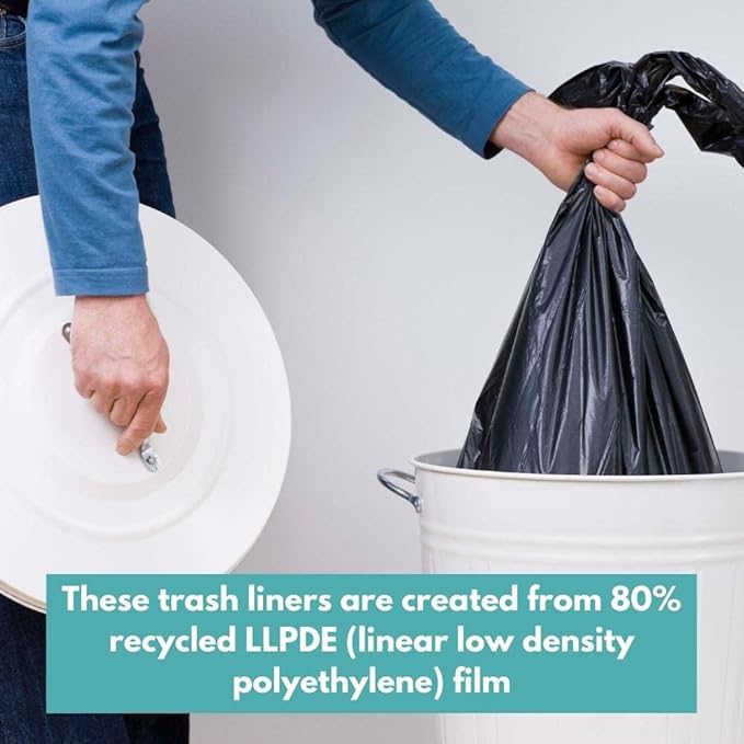 33 Gallon Black Trash Bag 1 Mil Thick 100 Bags Large Can Liners for Commercial Kitchen Office Multi-Use Garbage Bags