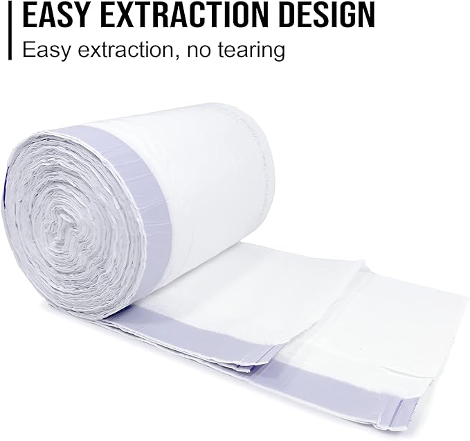 8NET 13 Gallon Kitchen Drawstring Trash liners Bags | 0.8 Mil | 24 x 27 - 100 Count Per Box (Box of 2) | Kitchen Home Office Bedroom Garbage Bags | Lavender Fresh Scent | White