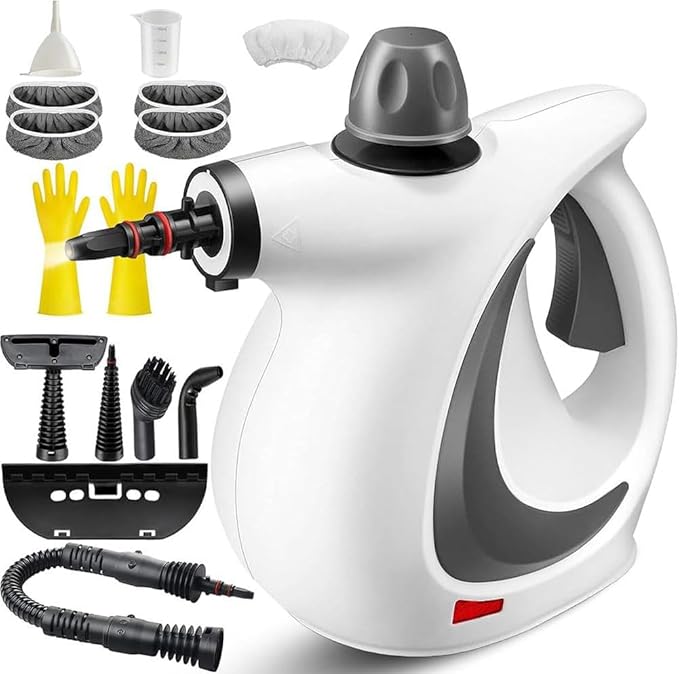 High Pressure Steamer Saker Steam Cleaner Handheld for Home Cleaning FurnitureCarpet Car Interior Kitchen Tile Multiple Nozzles (1set+4 Fiber Cloth1SET)