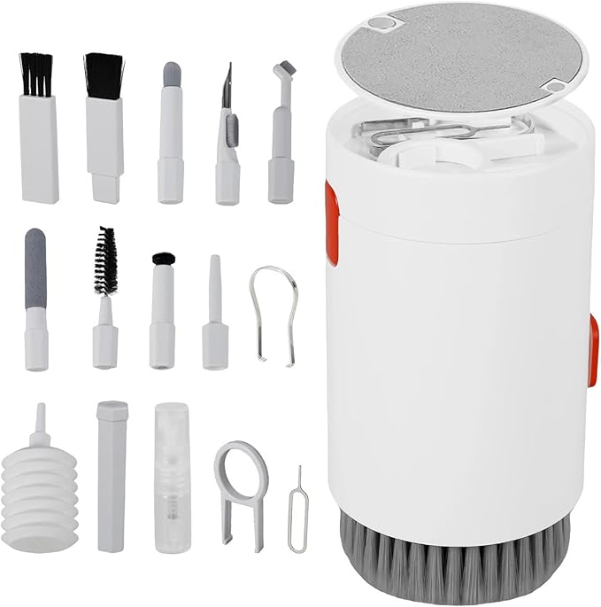 20-in-1 Cleaner Kit Keyboard Pen Screen Cleaning Tools Computer Earphones Brush Puller Multifunctional Brush Dust Remove Kit(20 in 1 White)