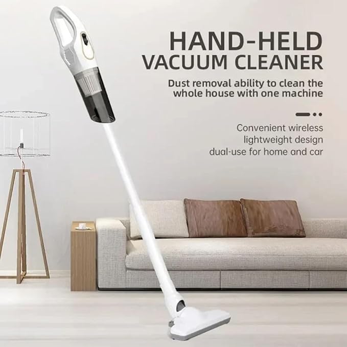 Cordless Vacuum Cleaner with Powerful Suction Motor Lightweight Design USB Charging for Multi for Surface Floor Carpet Dust Deep Clean(A-Black)