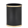 Kraftware Sophisticates Oval Wastebasket with Plastic Liner Adding Classic Style to The Bathroom and All Other Rooms in The Home or Office 13 Quart Capacity Black with Gold Trim