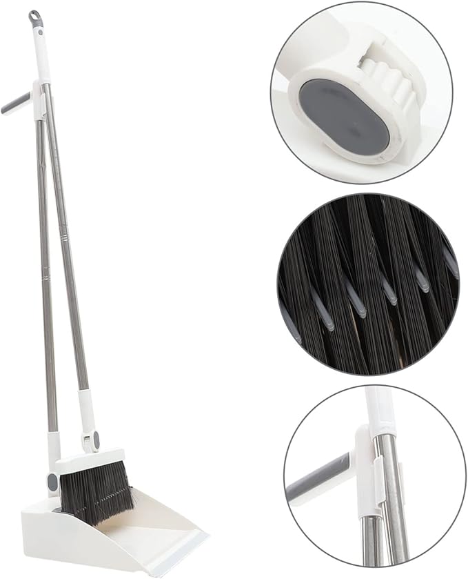 STOBAZA 1 Set Broom Dustpan Set Tool Sets for Metal Dustpan Standing Dustpan Lobby Dustpan with Broom Floor Scrub Brush Broom with Dustpan Garbage Shovel Broom and Shovel Set Shovel