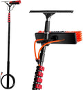 12-36ft Window Cleaning PoleWater Fed Telescopic BrushExtendable Solar Panel Cleaning Brush Outdoor Washing Equipment Tool Cleaning Brush can Spray Water (with Squeegee7.2M)