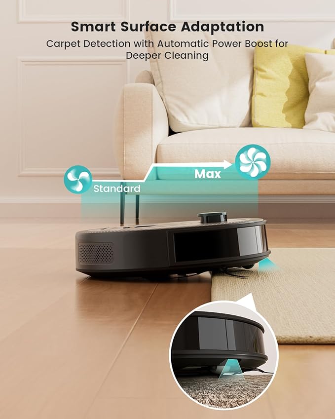 Lefant LiDAR Robot Vacuum and Mop 450ml Visible Dustbin Upgraded 190° PSD Obstacle Avoidance Customized Cleaning Multi-Floor Mapping 150 Mins Runtime WiFi/Alexa/APP Pet Hair &amp Carpets M330