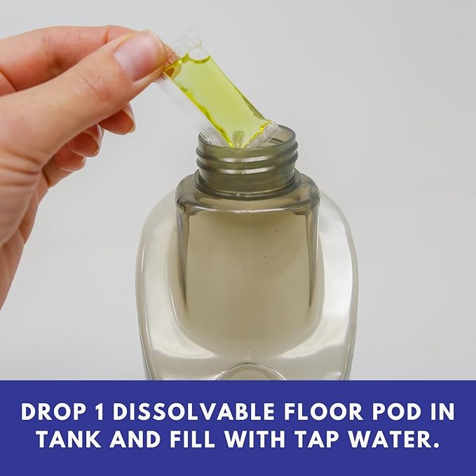 Don Aslett's Spray Mop Plus+ for Floor Cleaning| 360° Rotatable Head | Reusable Microfiber Pad | Rubber Scraper | Refillable | Cleaning Pods | All Floor Types Including Laminate Hardwood Tile