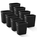 28 Quart Trash Can Black Plastic Rectangular 7 Gallon Wastebasket for Kitchen Bathroom Office 28 qt Garbage Can Fits Under Desk Cabinet Sink Pack of 8