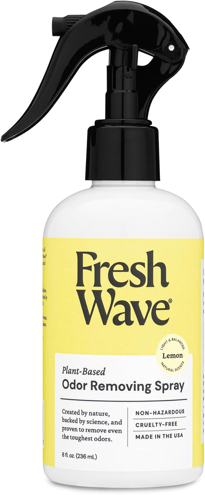 Fresh Wave Lemon Odor Eliminator Spray &amp Air Freshener 8 fl. oz. | Odor Absorbers for Home | Safer Odor Relief | Natural Plant-Based Odor Eliminator | For Furniture Fabrics &amp Trash