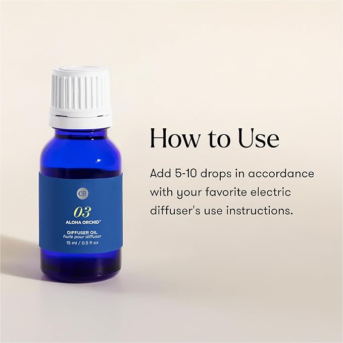 Capri Blue Diffuser Oil Refill - Premium Fragrance Oil - Use with Electric or Ultrasonic Diffusers for Home - Long Lasting Floral Scent (Aloha Orchid 0.5 fl oz)