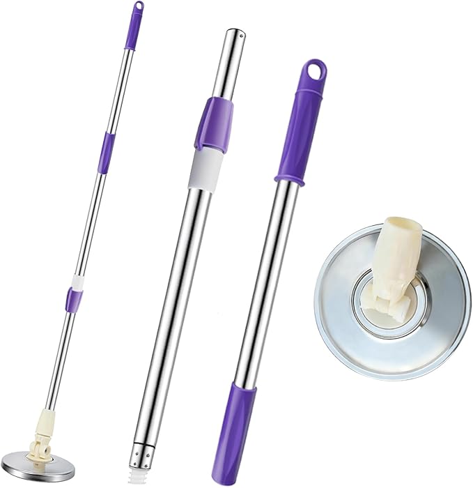 Spin Mop Replacement Handle 360 Degree Spin Mop Pole Handle Replacement Rotating Telescopic Stick for Mop Head Ideal for Home and Household Cleaning