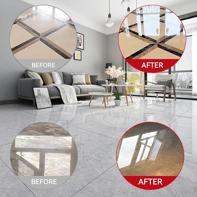 Professional Nature Stone Polishing Kit with Paste | Sealer &amp Protectant for Marble Granite Quartz Countertops Floors &amp Walls - Must Be Used with Polishing Machine (5kg)