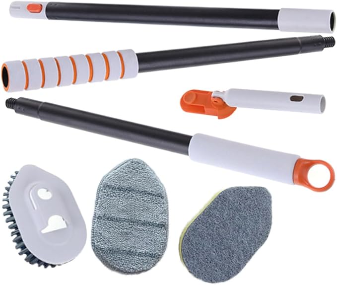 PartyKindom 2sets Bathroom Cleaner Grout Brush Tile Tub Window Cleaning Scrubber Floor Scrubber