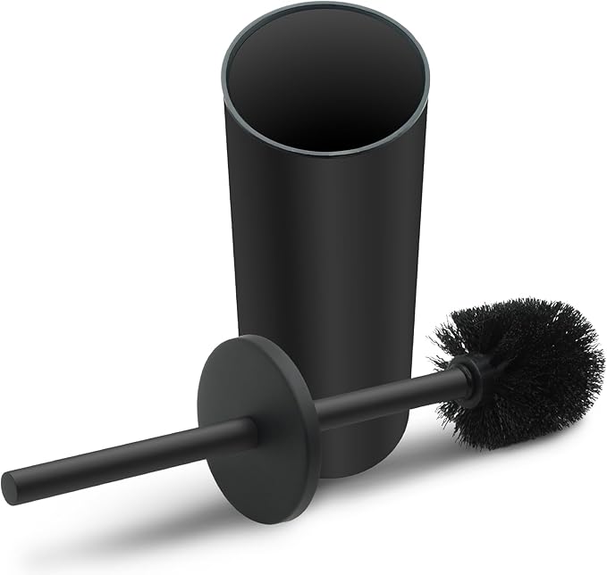 Stainless Steel Toilet Brush with Holder Set for Bathroom Storage and Organization Toilet Bowl Cleaner Brush and Holder (1 Black)